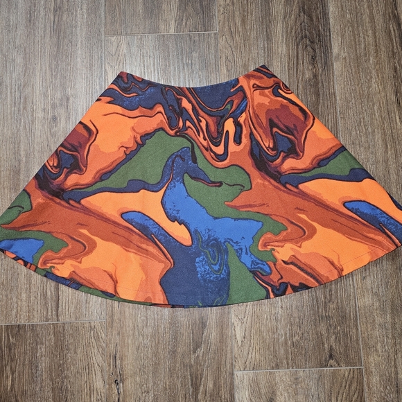 Kate Spade Let Loose! Abstract Print A-Line Mini Skirt 100% Cotton,Sz S - Picture 4 of 11